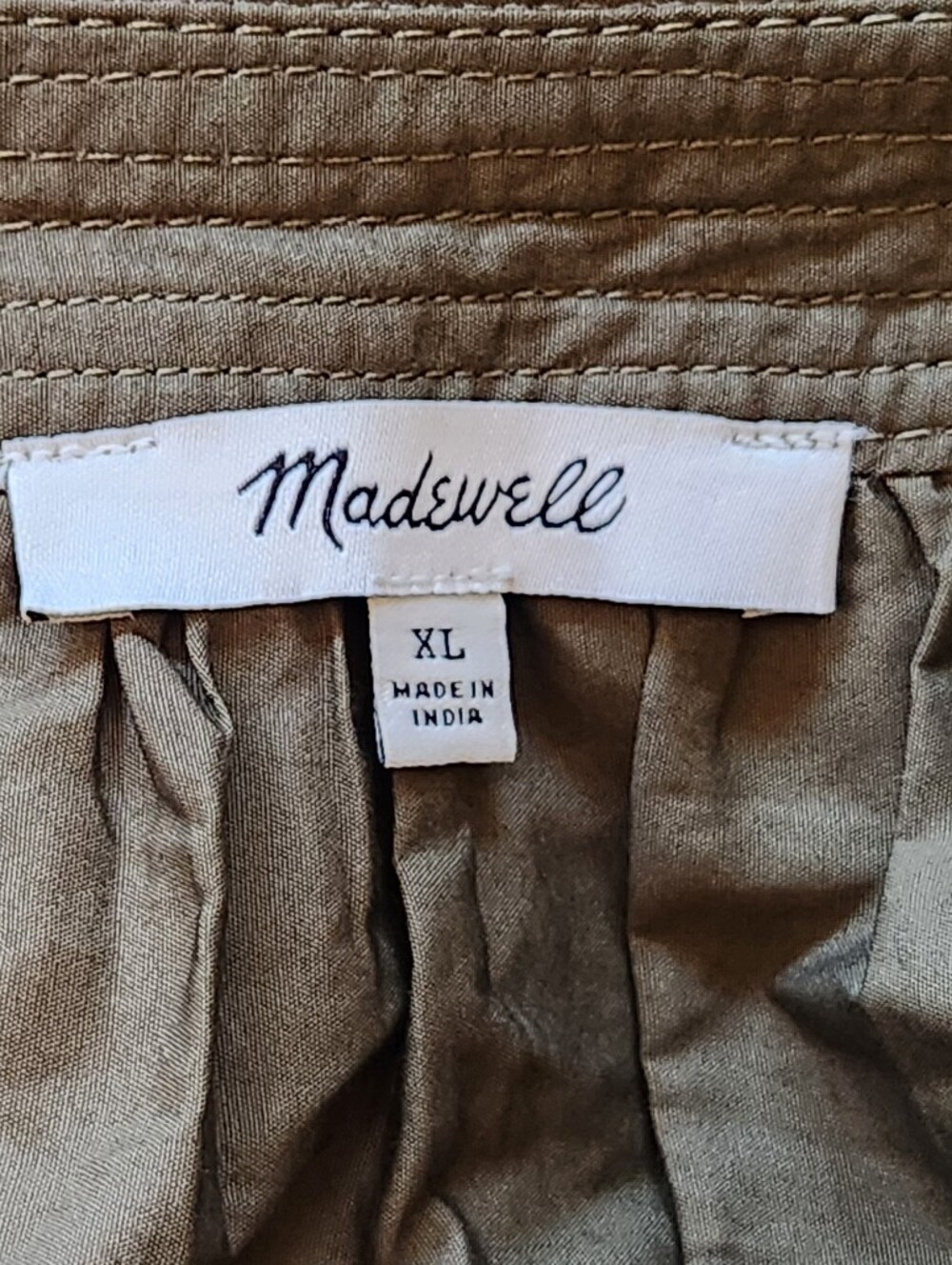 MADEWELL Puff Sleeve Maxi Prarie Dress in Poplin - Size XL - Picture 14 of 16